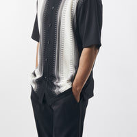 Mens SilverSilk Bold Black White Knit 2 Piece Shirt Pant Walking Leisure Suit 71044