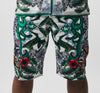 Mens Stacy Adams Designer Shirt + Shorts Set Bold Green Bird of Paradise 77117