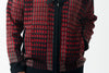 Mens SilverSilk Black Red Shawl Collar Buckle Detail Full Zip Knit Jacket 81021