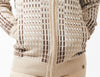 Mens SilverSilk Creamy Tan Beige Shawl Collar Buckle Detail Full Zip Knit Jacket 81021