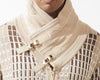 Mens SilverSilk Creamy Tan Beige Shawl Collar Buckle Detail Full Zip Knit Jacket 81021