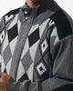 Mens SilverSilk Classy Charcoal Gray, Black Argyle Full Zip Knit Jacket 81026