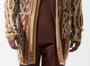 Mens SilverSilk Brown Rust Heavy Knit Sweater Jacket w/ Hoody 82402