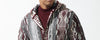 Mens SilverSilk Gray Burgundy Car Coat Sweater Jacket w/ Hoody 82402