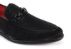 Mens Black Exotic Textured Slip-On Dressy Loafers Buckle Detail The Ashford - 4