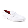 Mens White Exotic Textured Slip-On Dressy Loafers Buckle Detail Matching Sole The Ashford - 4