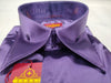 Mens Shiny Purple Silky Satin High Collar French Cuff Shirt SANGI SEBASTIAN COLL.