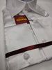 Mens Snow White Silky Satin High Collar French Cuff Shirt SANGI SEBASTIAN COLL.