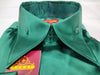 Mens Shiny Silky Vibrant Green Satin High Collar French Cuff Shirt SANGI SEBASTIAN COLL.