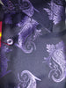 Mens Matte Purple Paisley High Collar French Cuff Shirt SANGI SORRENTO COLL. 3002