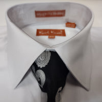 Mens Classic White French Cuff Dress Shirt + Paisley Tie Karl Knox SX4514