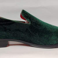 Mens Hunter Green Baroque Embossed Velvet Dress Loafers Shoes After Midnight 7017