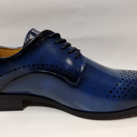 Mens Elegant Navy Blue Black Fade Diamond Cutout Dress Shoes Antonio Cerrelli 6873