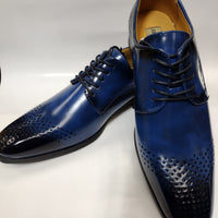 Mens Elegant Navy Blue Black Fade Diamond Cutout Dress Shoes Antonio Cerrelli 6873