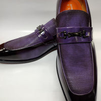 Mens Purple Dark Plum Fade Dress Loafers Buckle Accent Antonio Cerrelli Elite 6938