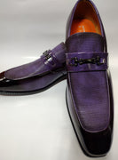 Mens Purple Dark Plum Fade Dress Loafers Buckle Accent Antonio Cerrelli Elite 6938