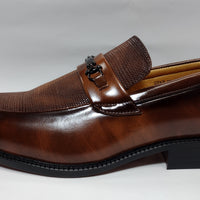 Mens Rich Brown Espresso Fade Dress Loafers Buckle Accent Antonio Cerrelli Elite 6938