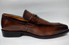 Mens Rich Brown Espresso Fade Dress Loafers Buckle Accent Antonio Cerrelli Elite 6938