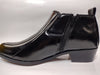 Mens Glossy Black Faux Leather Cuban Heel Zipper Boots Antonio Cerrelli 7015