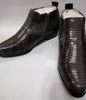 Mens Grey Gray Snake Print Cuban Heel Zipper Boots Antonio Cerrelli 5159