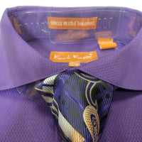 Mens Purple Cutaway Spread Collar Dress Shirt + Paisley Tie Set Karl Knox SX4527