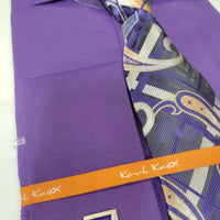 Mens Purple Cutaway Spread Collar Dress Shirt + Paisley Tie Set Karl Knox SX4527