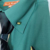 Mens Hunter Green Gold Collar Bar French Cuff Dress Shirt + Tie Karl Knox SX4528