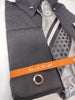 Mens Black Eyelet Collar Bar French Cuff Dress Shirt + Tie Karl Knox SX4530