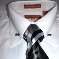 Mens White Eyelet Collar Bar French Cuff Dress Shirt + Tie Karl Knox SX4530