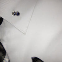 Mens White Eyelet Collar Bar French Cuff Dress Shirt + Tie Karl Knox SX4530