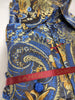 Mens Blue Gold Bird of Paradise High Collar F/C Shirt SANGI SORRENTO COLL. 3021