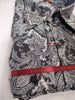 Mens Black Gray Flowery Paisley Designer Jacquard Shirt SANGI SORRENTO COLL. 3018