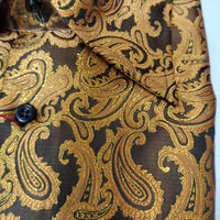 Mens Magnificent Copper Foil Paisley French Cuff Shirt SANGI SORRENTO COLL. 3012