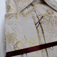 Mens Cream Gold Bird of Paradise Jacquard Fashion Shirt SANGI SORRENTO COLL. 3025