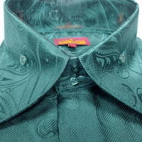 Mens Sophisticated Emerald Green Paisley High Fashion Shirt SANGI SORRENTO COLL. 3013