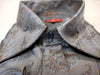 Mens Awesome Gray Paisley Flourish High Collar Shirt SANGI SORRENTO COLL. 3004