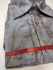 Mens Awesome Gray Paisley Flourish High Collar Shirt SANGI SORRENTO COLL. 3004