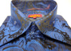 Mens Electric Blue Paisley High Collar Jacquard Shirt SANGI SORRENTO COLL. 3019