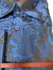 Mens Electric Blue Paisley High Collar Jacquard Shirt SANGI SORRENTO COLL. 3019