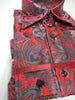 Mens Elegant Red Black Gray Paisley Fashionable Shirt SANGI SORRENTO COLL. 3020