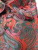 Mens Elegant Red Black Gray Paisley Fashionable Shirt SANGI SORRENTO COLL. 3020