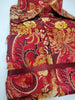 Mens Red Gold Foil Bird of Paradise High Fashion Shirt SANGI SORRENTO COLL. 3022