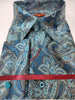 Mens Teal Blue Paisley Jacquard High Collar Shirt SANGI SORRENTO COLL. 3015