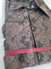 Mens Stunning Chocolate Brown Black Paisley Woven Shirt SANGI SORRENTO COLL 3009