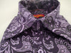 Mens Lavender Purple Paisley Medley High Collar Shirt SANGI SORRENTO COLL. 3014