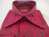 Mens Magnificent Red Shimmer Paisley High Collar Shirt SANGI SORRENTO COLL. 3016