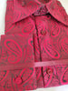 Mens Magnificent Red Shimmer Paisley High Collar Shirt SANGI SORRENTO COLL. 3016