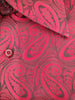 Mens Magnificent Red Shimmer Paisley High Collar Shirt SANGI SORRENTO COLL. 3016