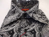 Mens Black Silver Foil Stage Performer Fashion Shirt SANGI SORRENTO COLL. 3017