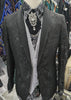 Mens Black Lace Embossed Shawl Collar Formal Dress Jacket BBT3628-2